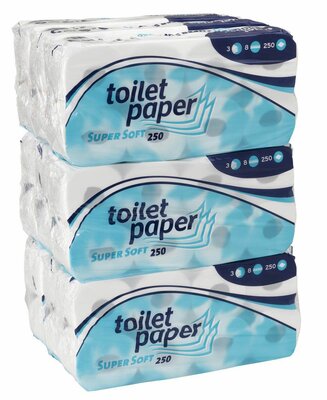 Wepa Toiletpapier cellulose, 3-Lgs - 8x250 vel - 9x8 rollen Wepa Toiletpapier cellulose, 3-Lgs - 8x250 vel - 9x8 rollen