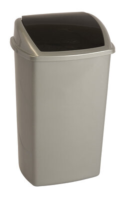 Vepa Bins AFVALBAK MET SWING DEKSEL 50 LTR grijs, zwart Vepa Bins AFVALBAK MET SWING DEKSEL 50 LTR grijs, zwart