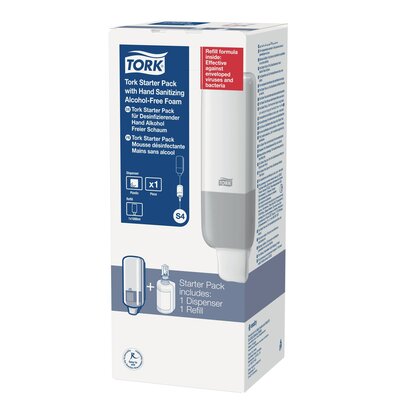 Tork Starter Pack met Alco-free Foam Sanitizer S4 Wit Tork Starter Pack met Alco-free Foam Sanitizer S4 Wit