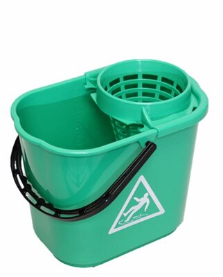 Spaansemop emmer met uitwring korf Groen 14 ltr. Spaansemop emmer met uitwring korf Groen 14 ltr.