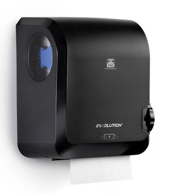 BulkySoft Evsolution Manuele Handdoekroldispenser Zwart BulkySoft Evsolution Manuele Handdoekroldispenser Zwart