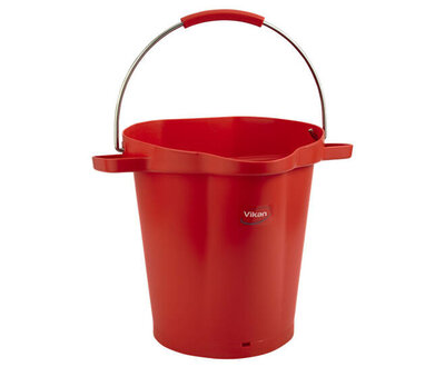 Vikan 20L Emmer Met Schenktuit en Maatverdeling Rood Vikan 20L Emmer Met Schenktuit en Maatverdeling Rood
