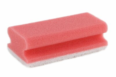 Schuurspons met handgreep Rood