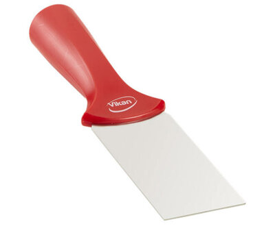 Vikan RVS Handschraper Met Schroefdraad Smal 50mm Rood Vikan RVS Handschraper Met Schroefdraad Smal 50mm Rood