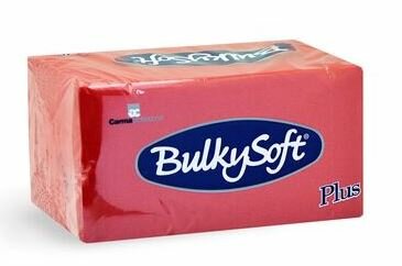 Bulkysoft servetten 2lgs 38x38cm plus, doos 800 stuks - 1/8 vouw Rood Bulkysoft servetten 2lgs 38x38cm plus, doos 800 stuks - 1/8 vouw Rood