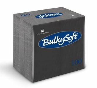 Bulkysoft servetten 3lgs 40x40cm, doos 1000 stuks - 1/8 Vouw Zwart Bulkysoft servetten 3lgs 40x40cm, doos 1000 stuks - 1/8 Vouw Zwart