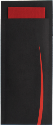 Europochette Bestekzakjes BARI Black - Red servet ds. 500 stuks Europochette Bestekzakjes BARI Black - Red servet ds. 500 stuks