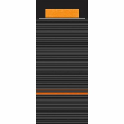Europochette Bestekzakjes LIMA Zwart - Orange met Orange servet ds. 600 stuks Europochette Bestekzakjes LIMA Zwart - Orange met Orange servet ds. 600 stuks