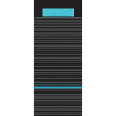 Europochette Bestekzakjes LIMA Zwart - Turquoise met Turquoise servet ds. 600 stuks Europochette Bestekzakjes LIMA Zwart - Turquoise met Turquoise servet ds. 600 stuks