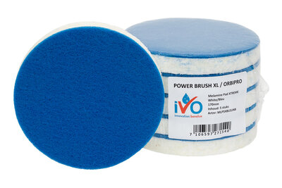 iVo Toppad Power Brush XL/OrbiPro Melamine Blauw/Wit Extreme 170mm iVo Toppad Power Brush XL/OrbiPro Melamine Blauw/Wit Extreme 170mm