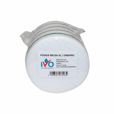 iVo Toppad Power Brush XL/OrbiPro Melamine Groen/Wit 170mm iVo Toppad Power Brush XL/OrbiPro Melamine Groen/Wit 170mm