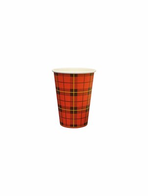 Schotse ruit drinkbeker karton 180ml rood - ds. 2500 stuks 