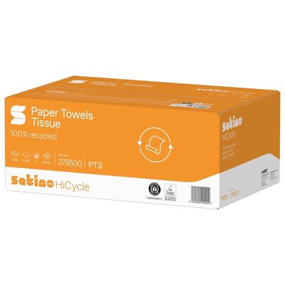 Satino HiCeycle handdoekvouwtjes V-vouw 25x23cm 2lg. (3200) PT3