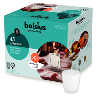 Bolsius StylEco Navulling doos 45 stuks - 50 uur