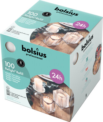 Bolsius refills ReLights Transparant ds. 100 stuks - 24 uur
