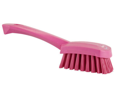 Vikan Harde Afwasborstel Met Korte Steel 270mm Roze