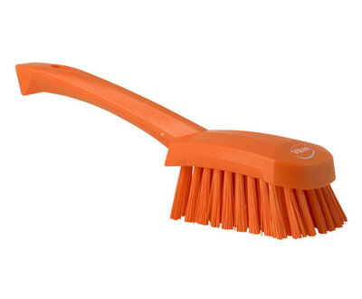 Vikan Harde Afwasborstel Met Korte Steel 270mm Oranje 