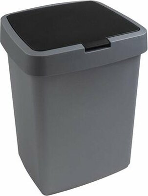 Sunware Delta prullenbak klep 10L metaal zwart