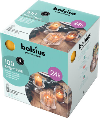 Bolsius refills ReLights Amber ds. 100 stuks - 24 uur