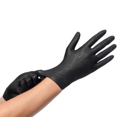 Nitril Poedervrij Handschoenen ZWART / 100ST Large Zwart
