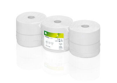 Satino HiCycle maxi jumborol toiletpapier 2 laags, Pak 6 rollen van 380mt.