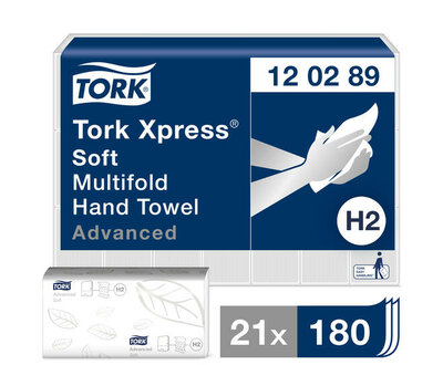 Tork H2 Xpress Soft Multifold Hand Towel 26x21cm, pak 21x180st.
