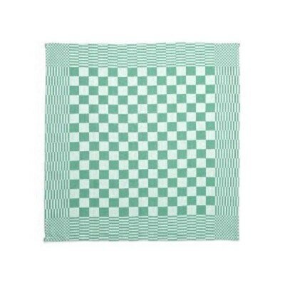 Theedoeken geblokt Groen, 70x70cm pak 1x6 stuks 