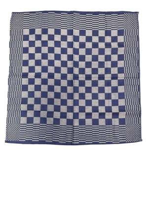 Theedoeken geblokt BLAUW, 70x70cm pak 1x6 stuks