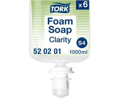Tork Zuivere Schuimhandzeep Zonder Kleurstof S4 1ltr/flacon, 6st/doos