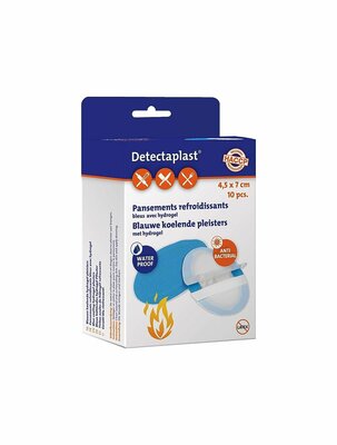 Detectaplast Hydrogel pleister Blauw detecteerbaar 43x70mm 10stuks